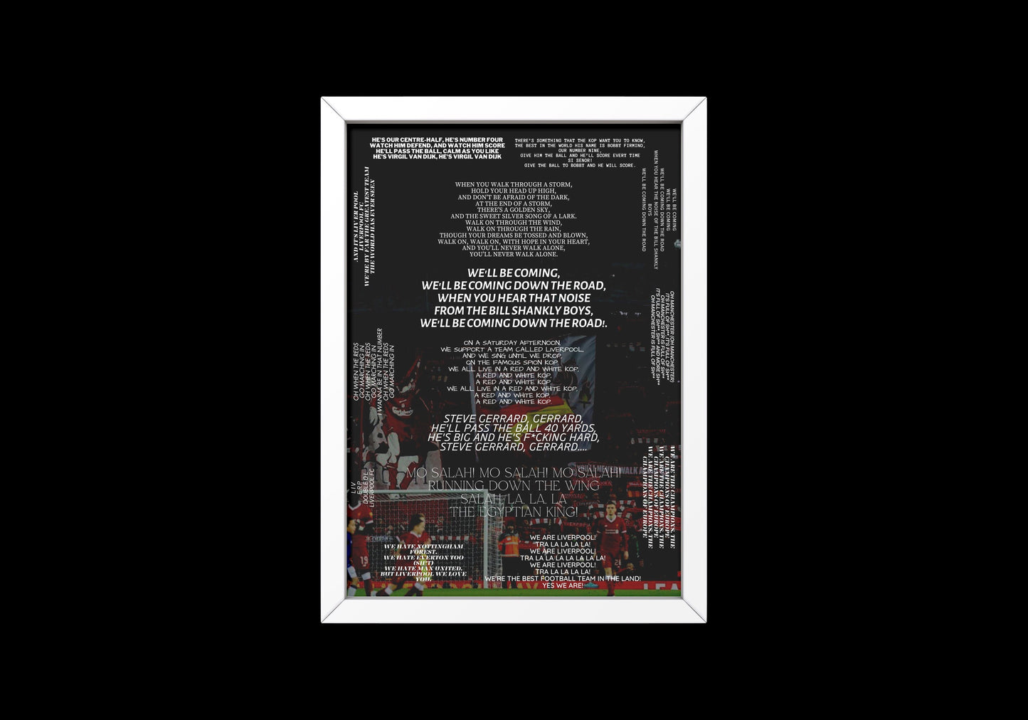 Liverpool Chants Print // LFC Print // Anfield // Jurgen Klopp // Steven Gerrard // LFC Art // Liverpool // Van Dijk // Bill Shankly
