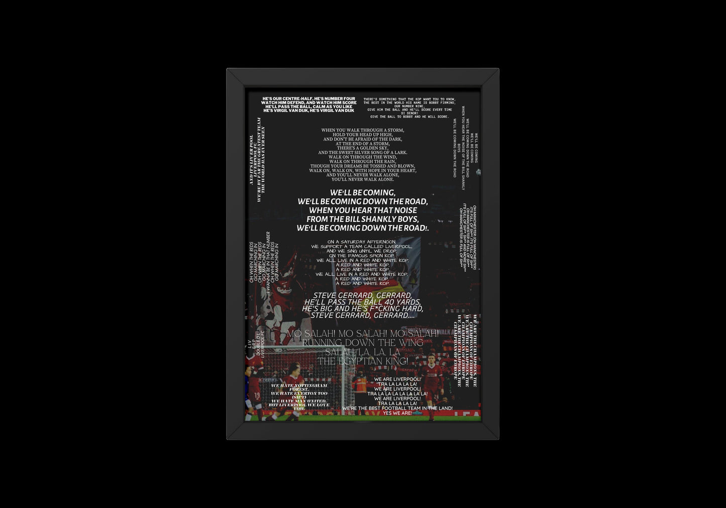 Liverpool Chants Print // LFC Print // Anfield // Jurgen Klopp // Steven Gerrard // LFC Art // Liverpool // Van Dijk // Bill Shankly