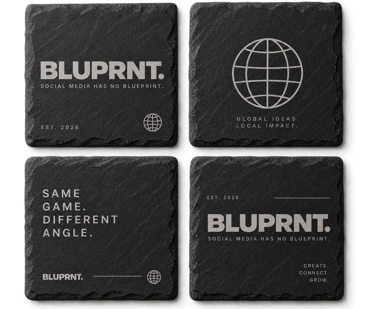 BLUPRNT. Slate Coasters - Set of 4