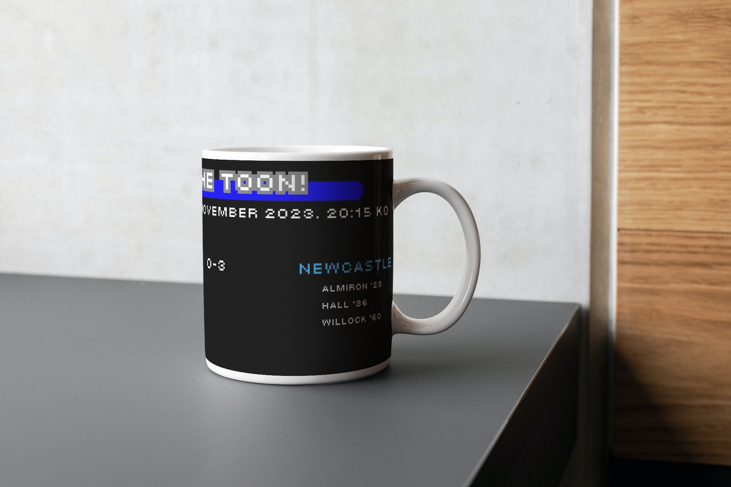 Retro Football score mug - Manchester Vs Newcastle