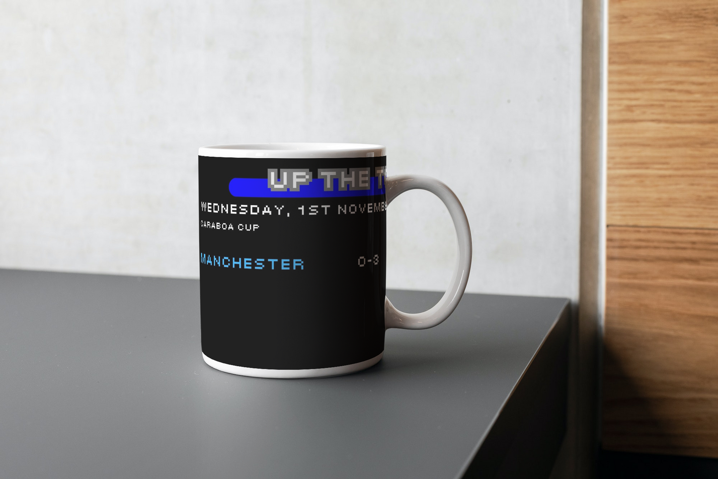 Retro Football score mug - Manchester Vs Newcastle