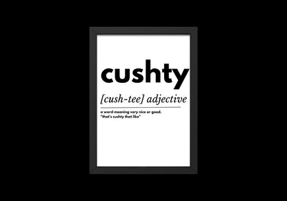 Cushty Definition // Geordie Words // Geordie Dialect // Geordie Slang // Newcastle Dialect // Cushty Dictionary Print // Cushty Print