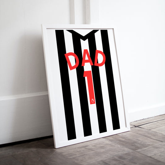 Number 1 Dad Football Shirt // Fathers Day Gift // Newcastle Shirt // Newcastle United // Newcastle Shirt // Football Gift // Fathers Day