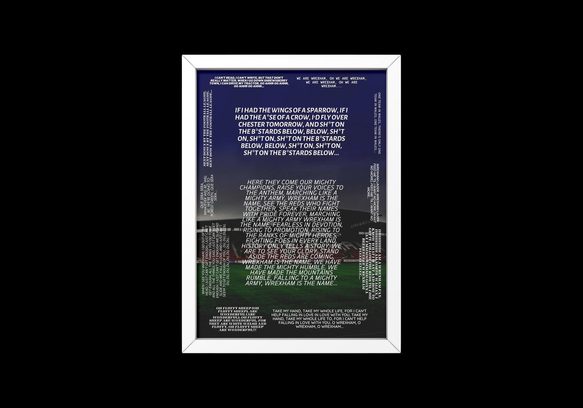 Wrexham Football Club Chants Print // Wrexham Print // Ben Foster // Ryan Renyolds // Paul Mullin // Wrexham FC // Welcome To Wrexham