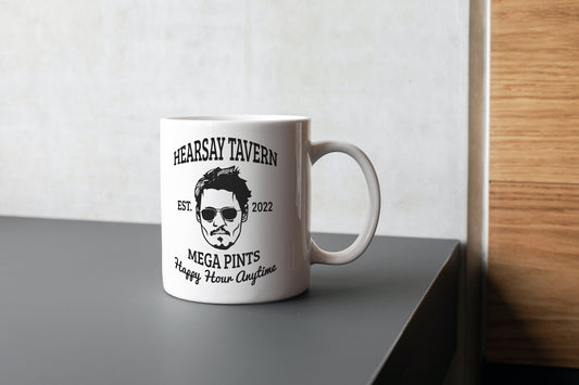 Hearsay Tavern // Mega Pint Mug // Johnny Depp Mug // Johnny Depp // Captain Jack Sparrow // Willy Wonka // Depp // Funny Gift // Hearsay