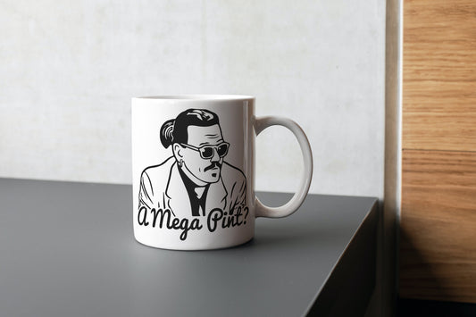 Mega Pint // Mega Pint Mug // Johnny Depp Mug // Johnny Depp // Captain Jack Sparrow // Willy Wonka // Depp // Funny Gift // Funny Mug